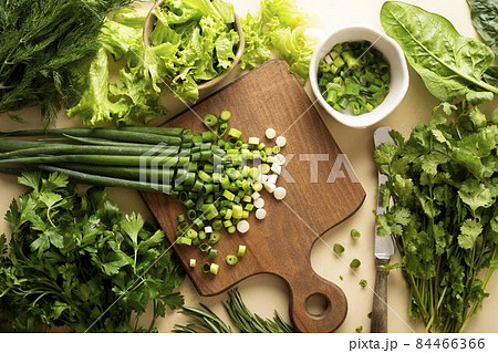 flat lay green vegetables assortment. High quality photo flat lay green vegetables assortment. High quality photo 84466366