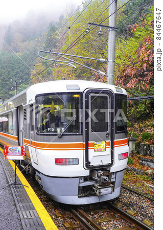 雨の秘境駅巡り、為栗駅に停車中の飯田線秘境駅号 雨の秘境駅巡り、為栗駅に停車中の飯田線秘境駅号 84467647