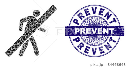 Grunge Prevent Badge and Geometric No Walking Man Mosaic Grunge Prevent Badge and Geometric No Walking Man Mosaic 84468643