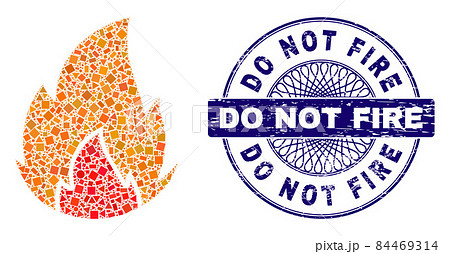 Distress Do Not Fire Badge and Geometric Fire Mosaic 84469314