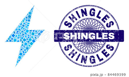 Grunge Shingles Seal and Geometric Electric Strike Mosaic 84469399