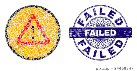 Rubber Failed Seal and Geometric Warning Sign Mosaic 84469547