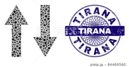 Textured Tirana Stamp Seal and Geometric Vertical Flip Arrows Mosaic Textured Tirana Stamp Seal and Geometric Vertical Flip Arrows Mosaic 84469560