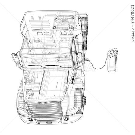 Electric Truck Charging Station Sketch Electric Truck Charging Station Sketch 84470021