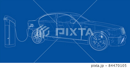 Electric Vehicle Charging Station Sketch 84470105