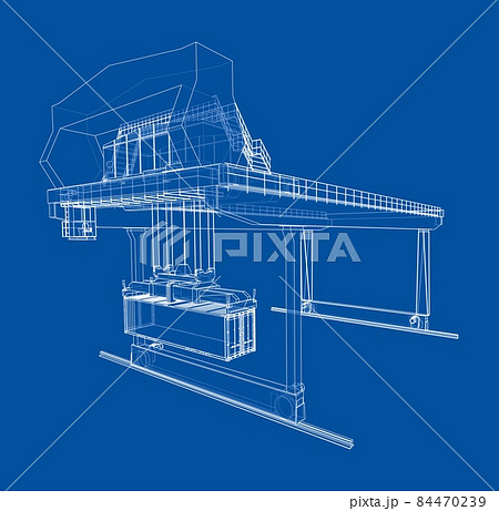 Rail-mounted gantry container crane outline 84470239