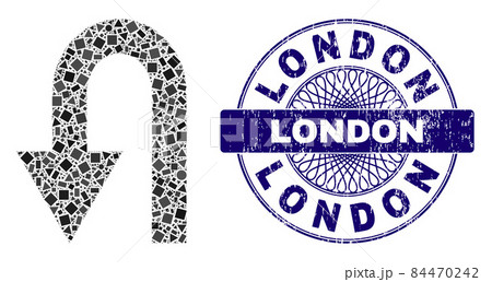 Grunge London Seal and Geometric Turn Back Mosaic Grunge London Seal and Geometric Turn Back Mosaic 84470242