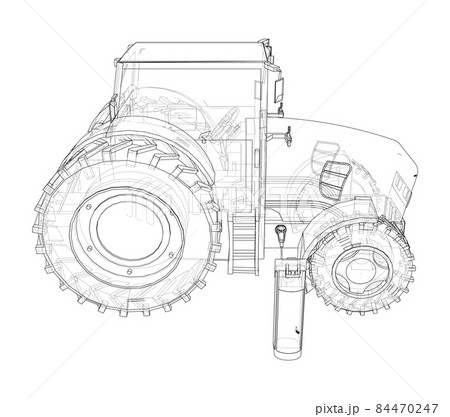 Electric Farm Tractor Charging Station Sketch 84470247