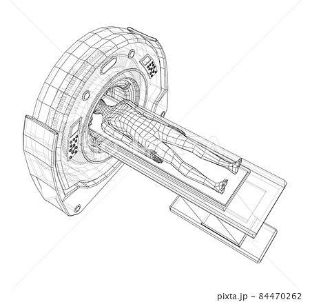 MRI machine scanning patient inside 84470262