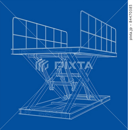 Scissors lift concept outline Scissors lift concept outline 84470385