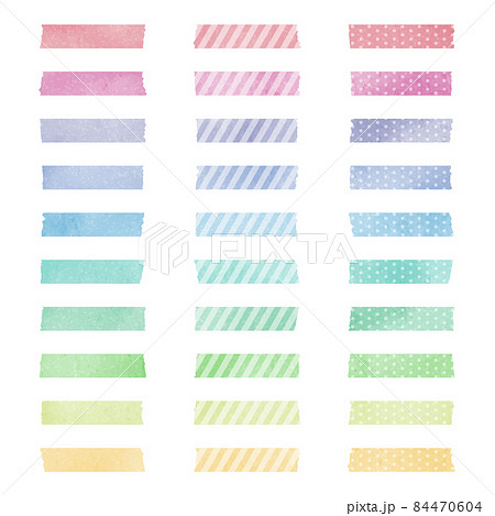 水彩風パステルカラーのマスキングテープ 水彩風パステルカラーのマスキングテープ 84470604