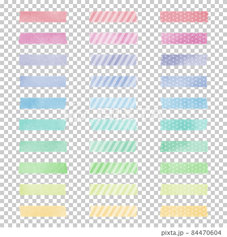 Watercolor style pastel masking tape 84470604