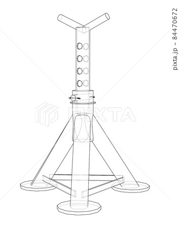 Axle stand isolated. 3d illustration Axle stand isolated. 3d illustration 84470672