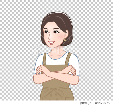 A woman wearing an apron - Stock Illustration [84470769] - PIXTA