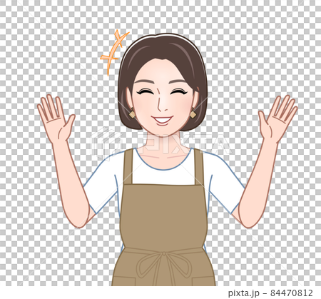 A woman wearing an apron - Stock Illustration [84470812] - PIXTA