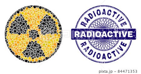 Textured Radioactive Stamp Seal and Geometric Radioactive Mosaic 84471353