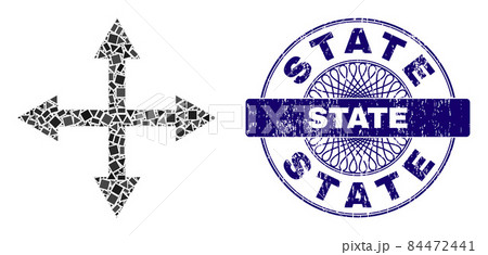 Distress State Badge and Geometric Expand Arrows Mosaic Distress State Badge and Geometric Expand Arrows Mosaic 84472441