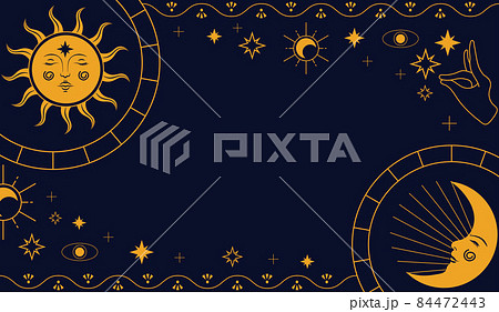 手描きのタロットアートの背景プレミアムベクトル 手描きのタロットアートの背景プレミアムベクトル 84472443