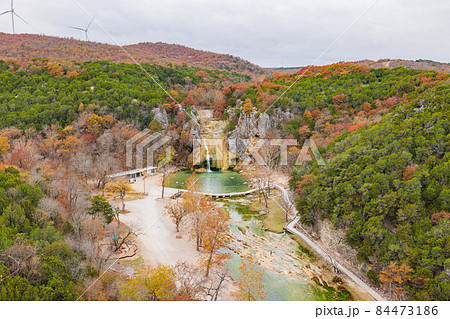 High angle overcast view of the beautiful landscape of Turner Falls High angle overcast view of the beautiful landscape of Turner Falls 84473186