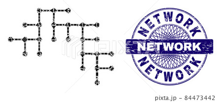 Textured Network Seal and Geometric Binary Circuit Mosaic Textured Network Seal and Geometric Binary Circuit Mosaic 84473442