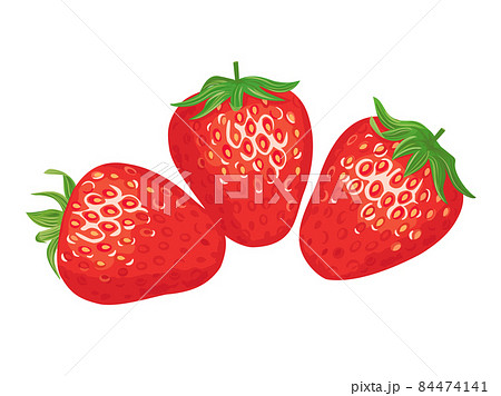 ツヤツヤのイチゴのイラスト ツヤツヤのイチゴのイラスト 84474141