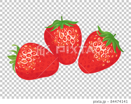 ツヤツヤのイチゴのイラスト ツヤツヤのイチゴのイラスト 84474141