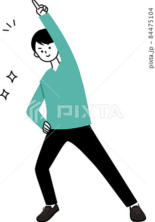 大人の男性 No 1指差しポーズのイラスト素材