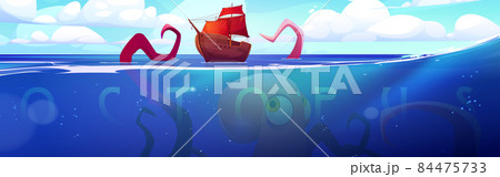 Giant octopus, kraken legendary folklore monster Giant octopus, kraken legendary folklore monster 84475733