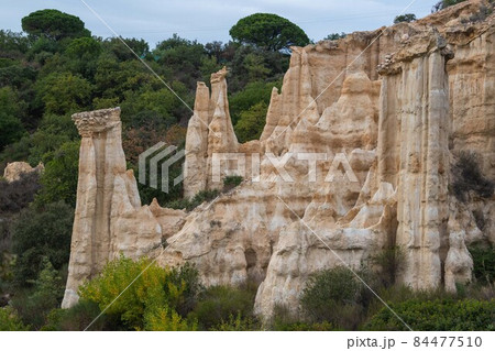 Les Orgues Ille sur Tet, geological site in Pyrenees Orientales, Languedoc Roussillon, France Les Orgues Ille sur Tet, geological site in Pyrenees Orientales, Languedoc Roussillon, France 84477510