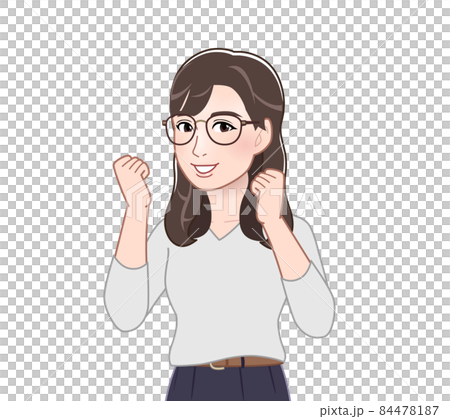 戴眼鏡、四分之三袖的女人 戴眼鏡、四分之三袖的女人 84478187