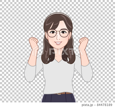 戴眼鏡、四分之三袖的女人 戴眼鏡、四分之三袖的女人 84478189