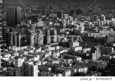 Modern megapolis with buildings and skyscrapers in daylight Modern megapolis with buildings and skyscrapers in daylight 84480845