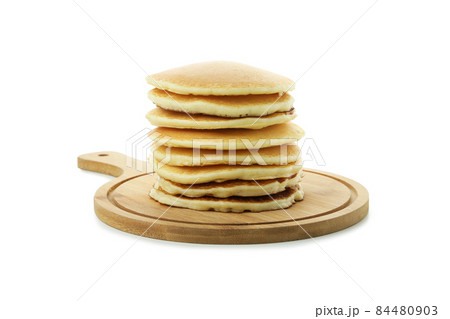 Stack of pancakes isolated on white background 84480903