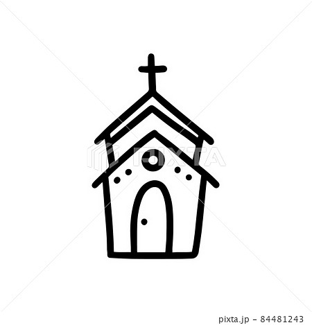 Church vector illustration in doodle style. Design foe Easter Church vector illustration in doodle style. Design foe Easter 84481243