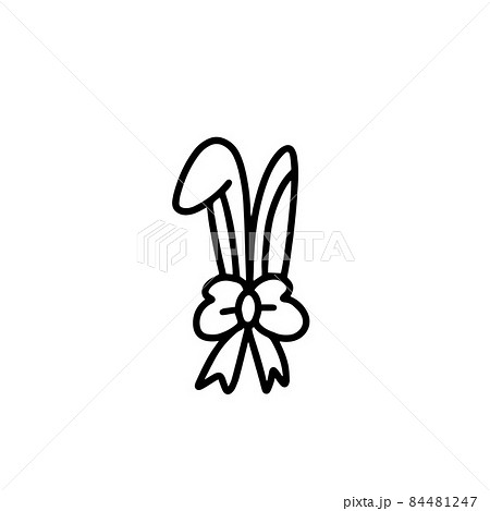 Cute rabbit ears hat. Bunny ears. doodle style Cute rabbit ears hat. Bunny ears. doodle style 84481247