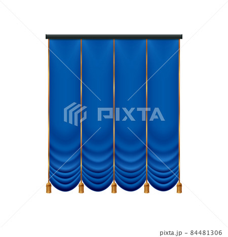 Golden Blue Curtains Composition Golden Blue Curtains Composition 84481306