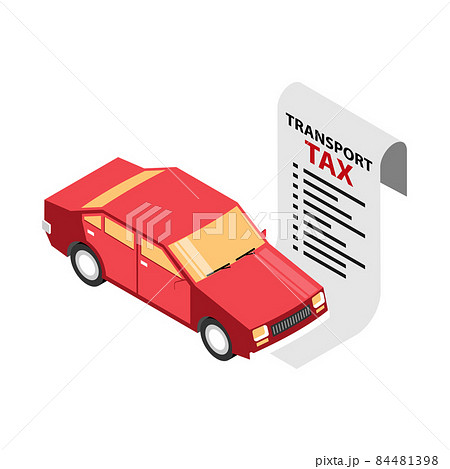 Automobile Tax Isometric Composition 84481398