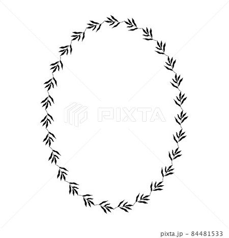 Oval botanical frame. Vector Illustration Oval botanical frame. Vector Illustration 84481533