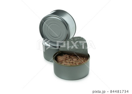 Blank canned tuna isolated on white background Blank canned tuna isolated on white background 84481734