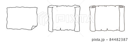 古い紙のイラストセット（モノクロ） 84482387