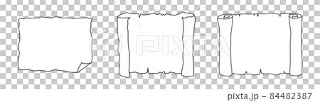 古い紙のイラストセット（モノクロ） 84482387