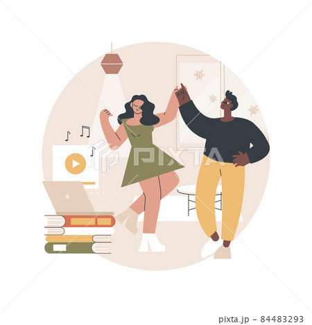 At-home dance class abstract concept vector illustration. 84483293
