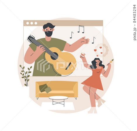 Virtual concert abstract concept vector illustration. 84483294