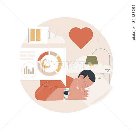 Sleep tracking abstract concept vector illustration. 84483295