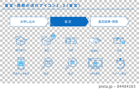査定・買取のシンプルなフローアイコンセット2_3(査定) 査定・買取のシンプルなフローアイコンセット2_3(査定) 84484163