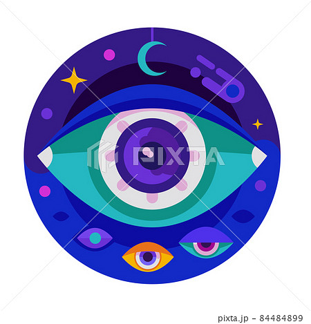 All Seeing Eye Occult Symbol Flat Icon 84484899