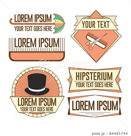 Colorful Badges emblems labels and items illustration set Colorful Badges emblems labels and items illustration set 84485744