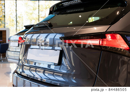 suv in a car dealership close-up from the back 84486505