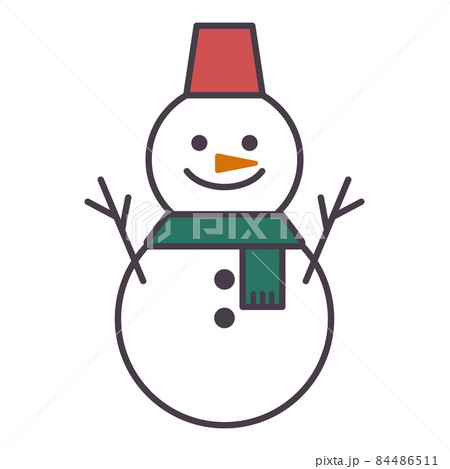 シンプルでかわいい雪だるまのイラスト 84486511