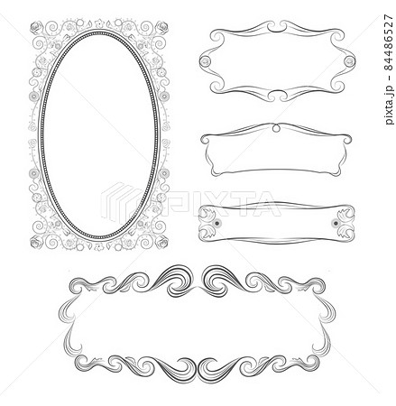 Ornamental vector mirror and text frames set Ornamental vector mirror and text frames set 84486527